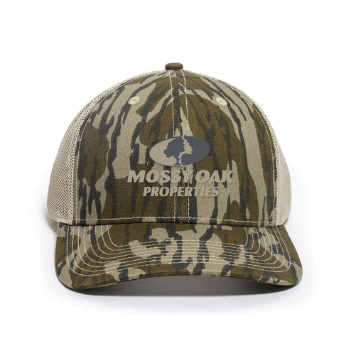 Bottomland Camo/Tan Premium Modern Trucker Hat