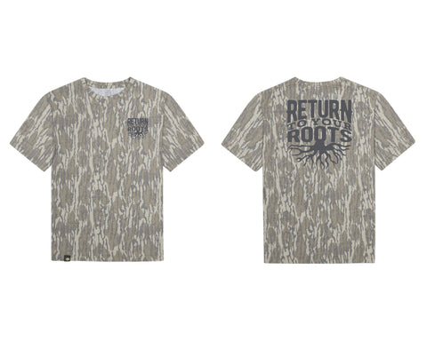 Return to Your Roots Mossy Oak Short Sleeve Tri-Blend Washed Out Tee