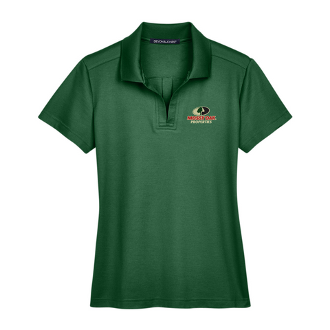 Women's Crownlux Plaited Polo - Forest Green